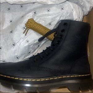 Dr. Martens Black Boots with Yellow Laces